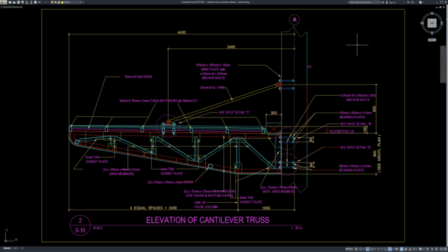 cantilever truss elevation details