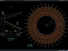 circular stadium layout and section details
