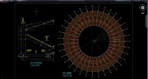 circular stadium layout and section details