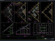 Download Denah dan Tampak Struktur Gable DWG AutoCAD denah dan tampak struktur gable
