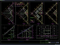 Download Denah dan Tampak Struktur Gable DWG AutoCAD denah dan tampak struktur gable