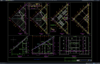 Download Denah dan Tampak Struktur Gable DWG AutoCAD denah dan tampak struktur gable