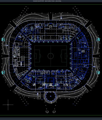 Download Denah Stadion 4 Lantai DWG AutoCAD denah stadion 4 lantai