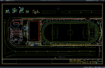Download Denah Tata Letak Kompleks Olahraga DWG AutoCAD denah tata letak kompleks olahraga