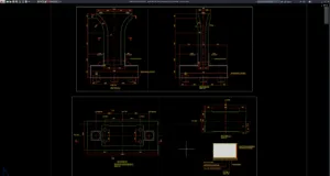 detail dimensi dan penampang pier jembatan