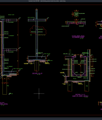 Download Detail Dinding Penahan Tanah dan Pondasi DWG AutoCAD detail dinding penahan tanah dan pondasi