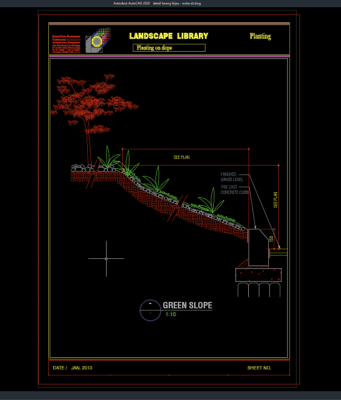 Download Detail Lereng Hijau DWG AutoCAD detail lereng hijau