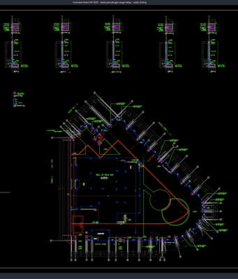 Download Detail Penulangan Pagar Batas DWG AutoCAD detail penulangan pagar batas