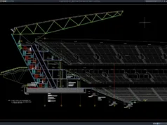 Download Detail Potongan Struktur Baja Stadion Bagian 2 DWG AutoCAD detail potongan struktur baja stadion bagian 2