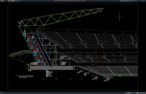 Download Detail Potongan Struktur Baja Stadion Bagian 2 DWG AutoCAD detail potongan struktur baja stadion bagian 2