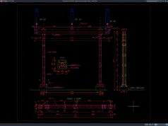 Download Detail Struktur Penyangga Isolator DWG AutoCAD detail struktur penyangga isolator