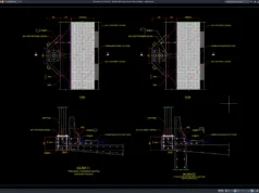 detail struktur tiang lampu di atas jembatan