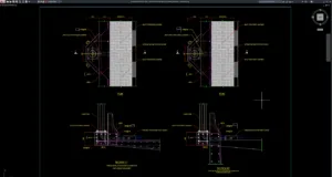 detail struktur tiang lampu di atas jembatan