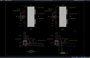 detail struktur tiang lampu di atas jembatan