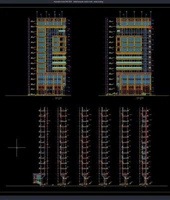 detail tampak curtain wall
