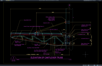Download Detail Tampak Rangka Batang Kantilever DWG AutoCAD detail tampak rangka batang kantilever