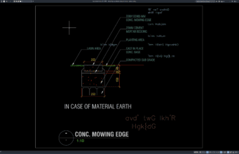 Download Detail Tepi Pembatas Rumput Beton DWG AutoCAD detail tepi pembatas rumput beton