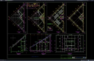 Download Gable Layout Plan and Elevation Details DWG AutoCAD gable layout plan and elevation details
