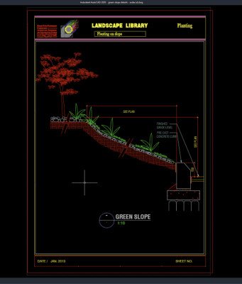 Download Green Slope Details DWG AutoCAD green slope details