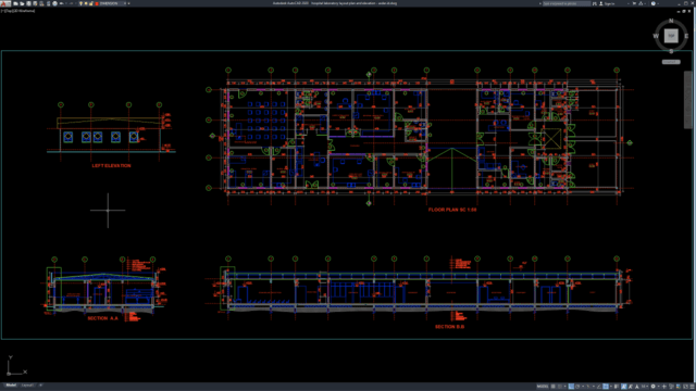 hospital laboratory layout plan and elevation