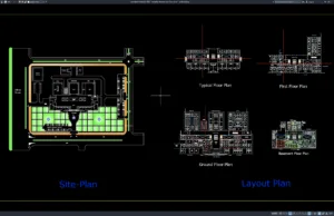 Download Hospital Site Plan and Floor Plans DWG AutoCAD hospital site plan and floor plans