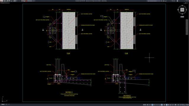 light pole over bridge structure details