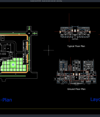 Download Site Plan dan Denah Rumah Sakit DWG AutoCAD site plan dan denah rumah sakit
