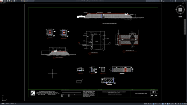 spillway plan and section details spillway plan and section details