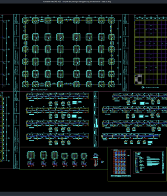 Download Tampak dan Potongan Tiang Pancang Pracetak Besar DWG AutoCAD tampak dan potongan tiang pancang pracetak besar