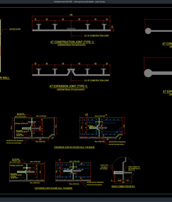 Download Wall Expansion Joint Details DWG AutoCAD wall expansion joint details