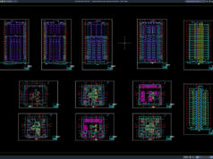 Download 15-Storey Apartment Plan, Elevation and Section DWG AutoCAD 15-storey apartment plan, elevation and section