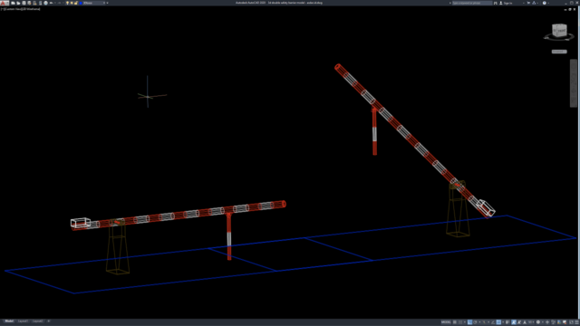 3d double safety barrier model