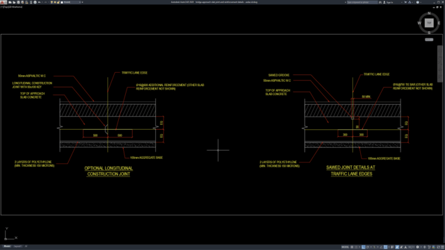 bridge approach slab joint and reinforcement details