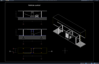 Download Denah dan Detail Pos Kontrol Kendaraan DWG AutoCAD denah dan detail pos kontrol kendaraan