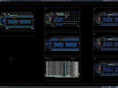 Download Denah dan Tampak Gedung Parkir Mobil Bertingkat DWG AutoCAD denah dan tampak gedung parkir mobil bertingkat