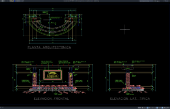 Download Denah dan Tampak Monumen Gerbang Masuk DWG AutoCAD denah dan tampak monumen gerbang masuk