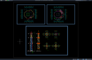 Download Denah, Tampak, dan Detail Menara Masjid DWG AutoCAD denah, tampak, dan detail menara masjid