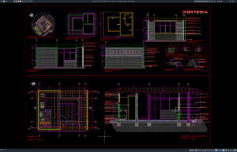 Download Denah, Tampak, dan Detail Pos Jaga DWG AutoCAD denah, tampak, dan detail pos jaga