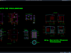Download Denah, Tampak, dan Detail Pos Penjagaan DWG AutoCAD denah, tampak, dan detail pos penjagaan