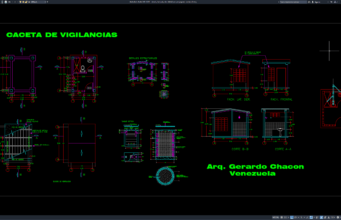 Download Denah, Tampak, dan Detail Pos Penjagaan DWG AutoCAD denah, tampak, dan detail pos penjagaan