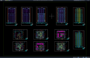 Download Denah, Tampak, dan Potongan Apartemen 15 Lantai DWG AutoCAD denah, tampak, dan potongan apartemen 15 lantai