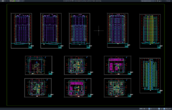 Download Denah, Tampak, dan Potongan Apartemen 15 Lantai DWG AutoCAD denah, tampak, dan potongan apartemen 15 lantai