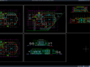 Download Denah, Tampak, dan Potongan Aula Konferensi DWG AutoCAD denah, tampak, dan potongan aula konferensi