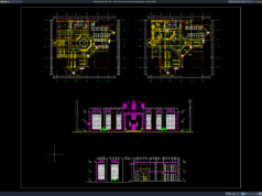 Download Denah, Tampak, dan Potongan Perpustakaan DWG AutoCAD denah, tampak, dan potongan perpustakaan