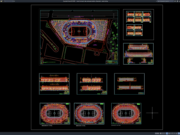 Download Denah, Tampak, dan Potongan Stadion Olimpiade DWG AutoCAD denah, tampak, dan potongan stadion olimpiade