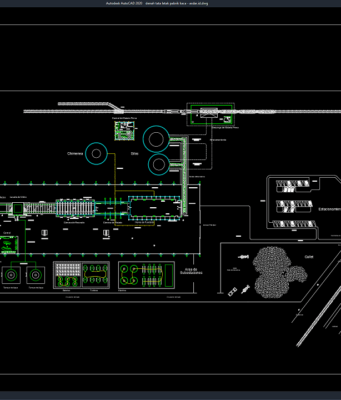 Download Denah Tata Letak Pabrik Kaca DWG AutoCAD denah tata letak pabrik kaca