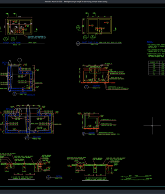 Download Detail Penulangan Tangki Air dan Ruang Pompa DWG AutoCAD detail penulangan tangki air dan ruang pompa