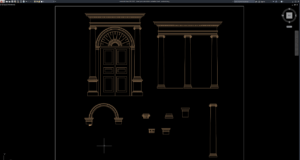 detail pintu dan kolom arsitektur klasik
