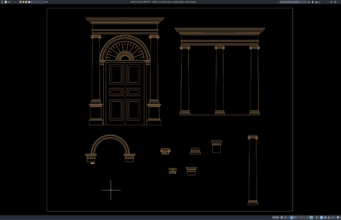 Download Detail Pintu dan Kolom Arsitektur Klasik DWG AutoCAD detail pintu dan kolom arsitektur klasik
