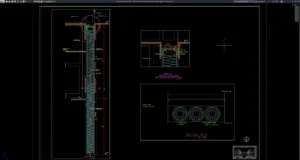 detail potongan dan struktur tiang penahan galian